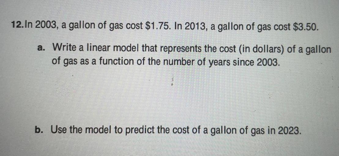 In 2003 a gallon of gas cost .75