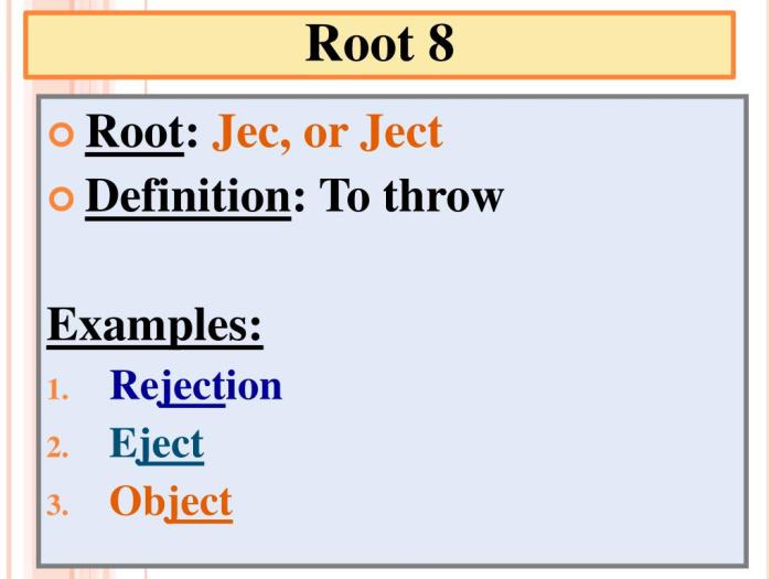 Words with the root word ject