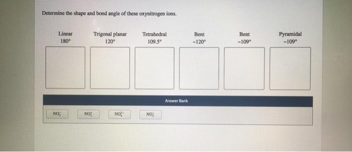 Bond angles shapes compare ions these chegg transcribed text show