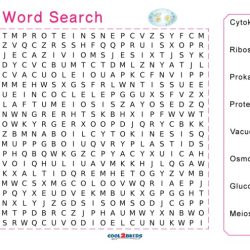 Cell and cell organelles word search puzzle answer key