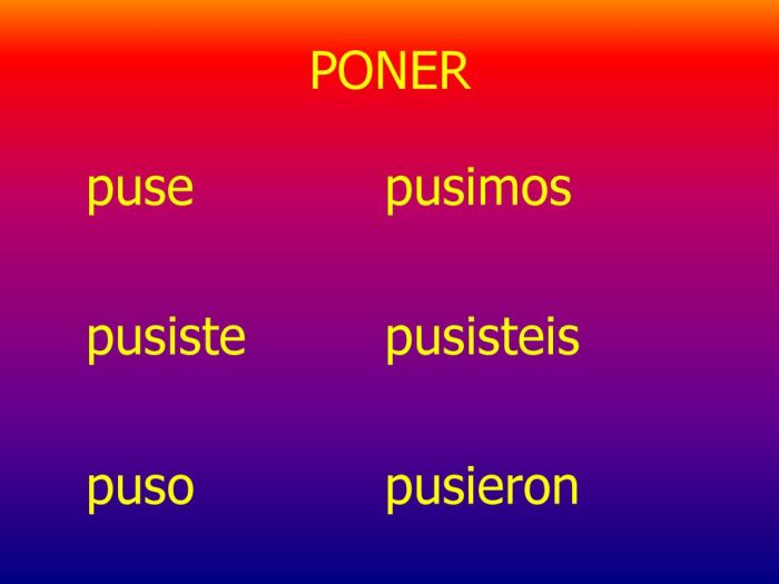 Irregular preterites venir poner decir and traer p 274 answers